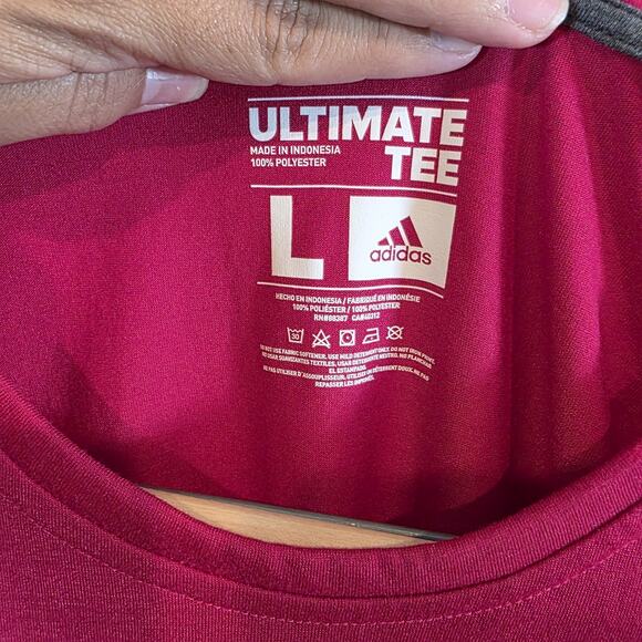 Adidas Women's Maroon Climalite Long Sleeve Ultimate Tee Activewear Top L LARGE - Picture 7 of 8